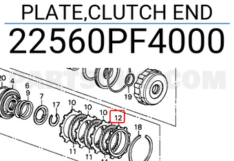 Honda 22560PF4000 PLATE,CLUTCH END