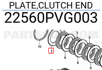Honda 22560PVG003 PLATE,CLUTCH END