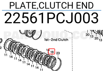 Honda 22561PCJ003 PLATE,CLUTCH END