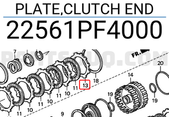 Honda 22561PF4000 PLATE,CLUTCH END
