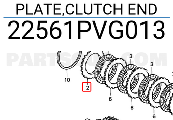 Honda 22561PVG013 PLATE,CLUTCH END