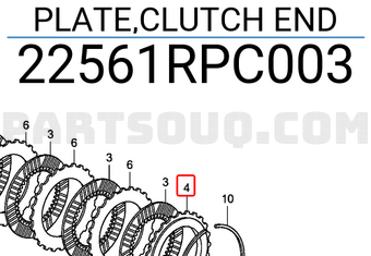 Honda 22561RPC003 PLATE,CLUTCH END