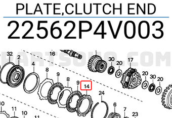 Honda 22562P4V003 PLATE,CLUTCH END