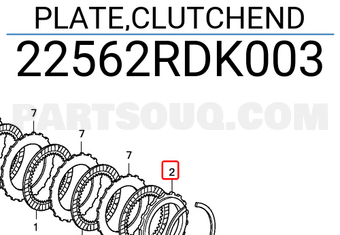 Honda 22562RDK003 PLATE,CLUTCHEND
