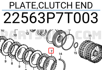 Honda 22563P7T003 PLATE,CLUTCH END