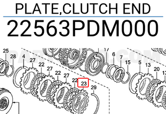 Honda 22563PDM000 PLATE,CLUTCH END