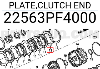 Honda 22563PF4000 PLATE,CLUTCH END
