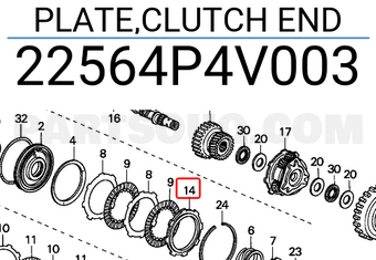 Honda 22564P4V003 PLATE,CLUTCH END