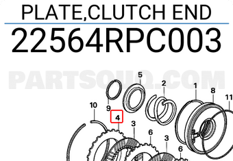 Honda 22564RPC003 PLATE,CLUTCH END