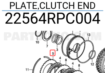 Honda 22564RPC004 PLATE,CLUTCH END