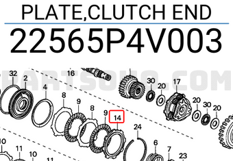 Honda 22565P4V003 PLATE,CLUTCH END