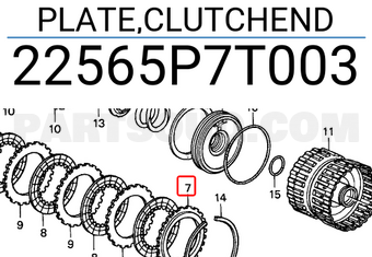 Honda 22565P7T003 PLATE,CLUTCHEND