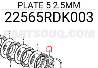 Honda 22565RDK003 PLATE 5 2.5MM