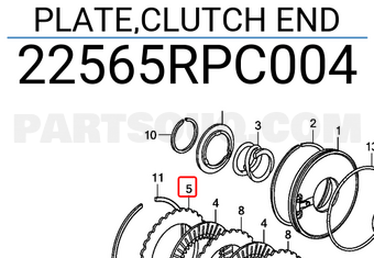 Honda 22565RPC004 PLATE,CLUTCH END