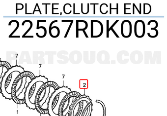 Honda 22567RDK003 PLATE,CLUTCH END