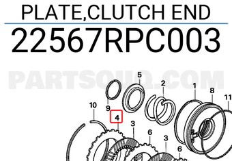 Honda 22567RPC003 PLATE,CLUTCH END