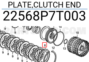 Honda 22568P7T003 PLATE,CLUTCH END