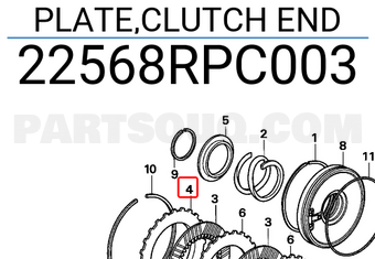 Honda 22568RPC003 PLATE,CLUTCH END