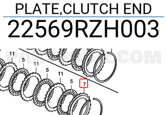 Honda 22569RZH003 PLATE,CLUTCH END