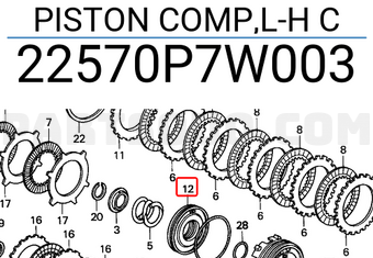 Honda 22570P7W003 PISTON COMP,L-H C