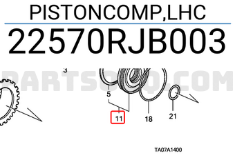 Honda 22570RJB003 PISTONCOMP,LHC