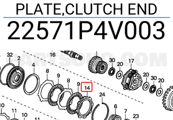 Honda 22571P4V003 PLATE,CLUTCH END