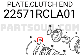 Honda 22571RCLA01 PLATE,CLUTCH END