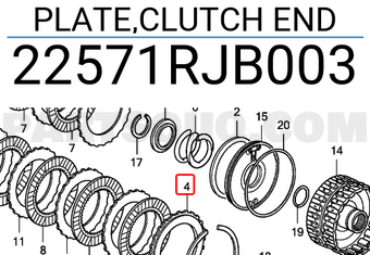 Honda 22571RJB003 PLATE,CLUTCH END