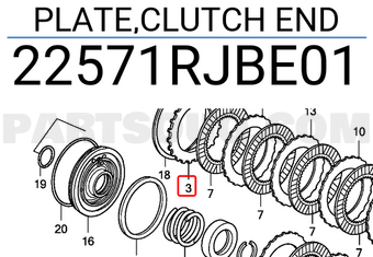 Honda 22571RJBE01 PLATE,CLUTCH END
