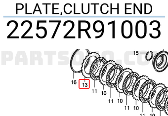 Honda 22572R91003 PLATE,CLUTCH END
