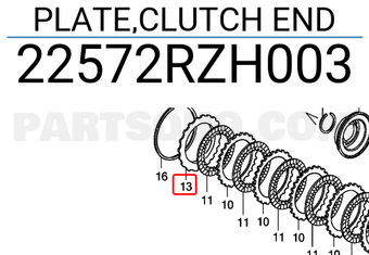 Honda 22572RZH003 PLATE,CLUTCH END