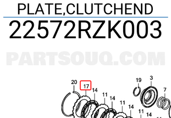 Honda 22572RZK003 PLATE,CLUTCHEND