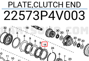 Honda 22573P4V003 PLATE,CLUTCH END