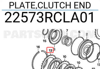 Honda 22573RCLA01 PLATE,CLUTCH END