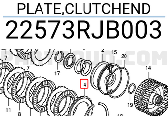 Honda 22573RJB003 PLATE,CLUTCHEND
