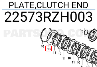 Honda 22573RZH003 PLATE,CLUTCH END