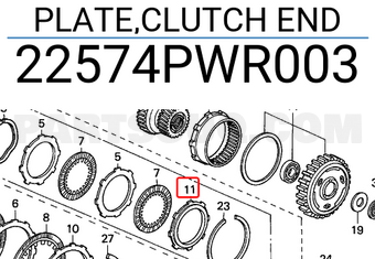 Honda 22574PWR003 PLATE,CLUTCH END