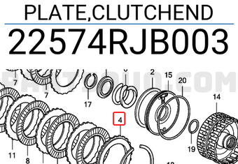 Honda 22574RJB003 PLATE,CLUTCHEND
