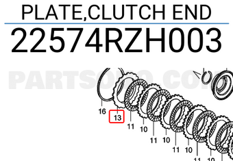 Honda 22574RZH003 PLATE,CLUTCH END