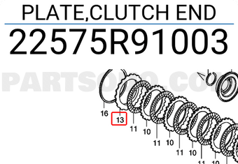 Honda 22575R91003 PLATE,CLUTCH END
