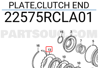 Honda 22575RCLA01 PLATE,CLUTCH END