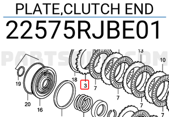 Honda 22575RJBE01 PLATE,CLUTCH END