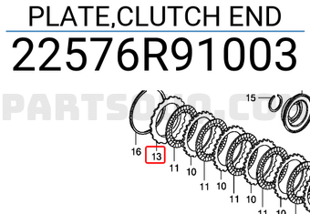 Honda 22576R91003 PLATE,CLUTCH END