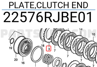 Honda 22576RJBE01 PLATE,CLUTCH END