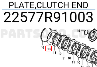 Honda 22577R91003 PLATE,CLUTCH END