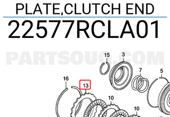 Honda 22577RCLA01 PLATE,CLUTCH END