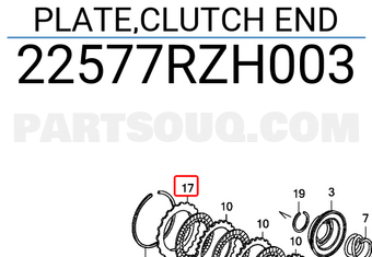 Honda 22577RZH003 PLATE,CLUTCH END