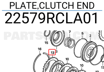 Honda 22579RCLA01 PLATE,CLUTCH END