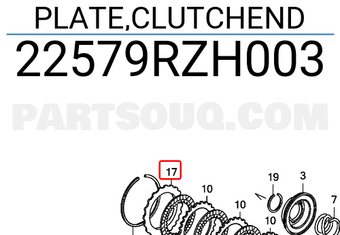Honda 22579RZH003 PLATE,CLUTCHEND