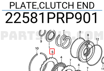 Honda 22581PRP901 PLATE,CLUTCH END
